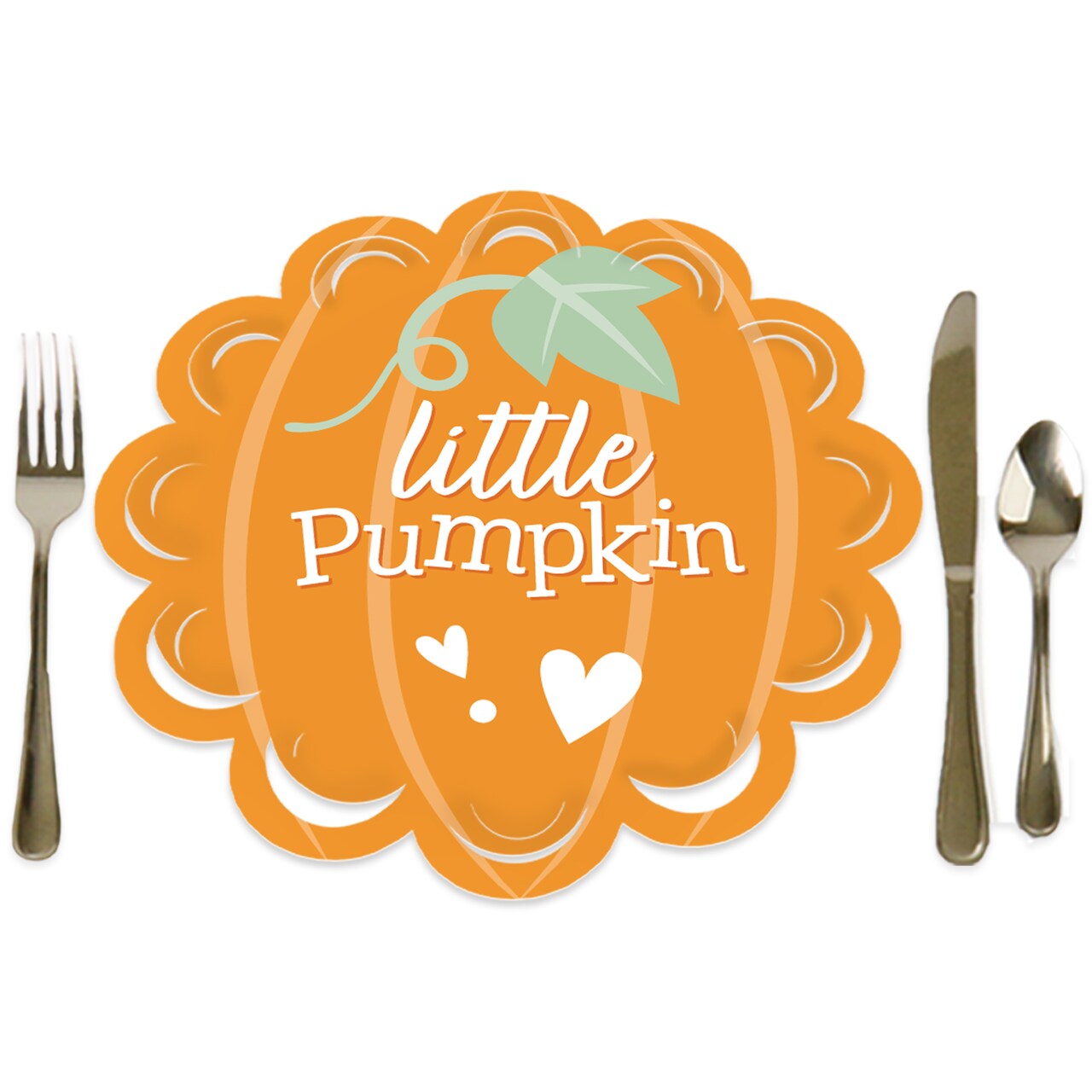 Big Dot of Happiness Little Pumpkin - Fall Birthday Party or Baby Shower Round Table Decorations - Paper Chargers - Place Setting For 12